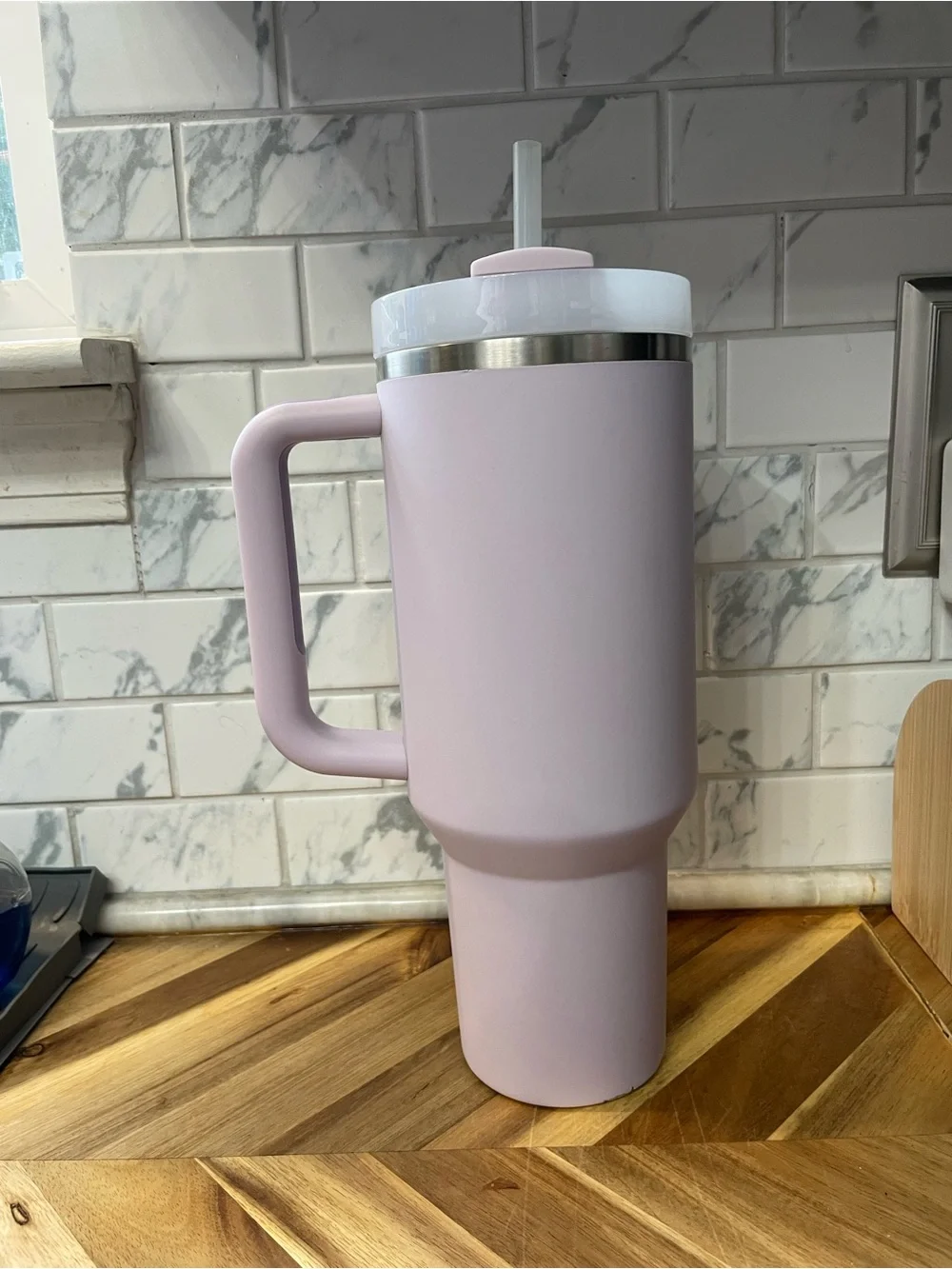 Stanley Purple Stainless Steel Tumbler with Handle and Straw - Picture 2 of 4